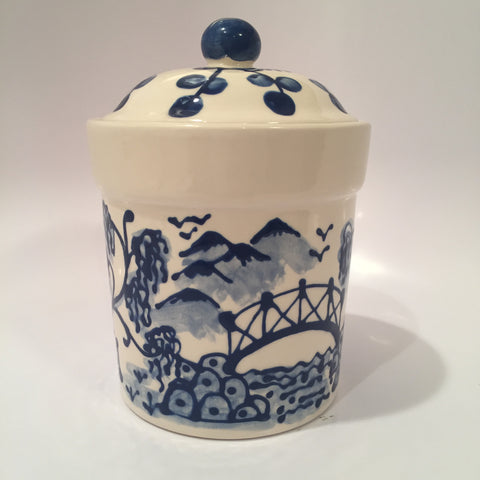 Small Blue Willow Canister
