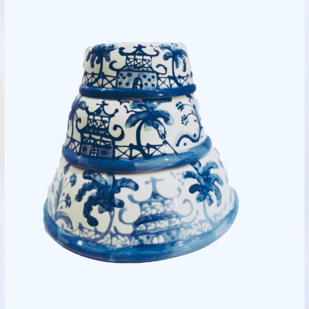Blue Chinoiserie Dog Bowl